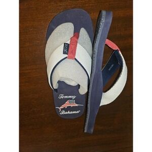 TOMMY BAHAMA FLIP FLOPS SANDALS WHITE NAVY BLUE‎ RED NAUTICAL THONG MEN 7